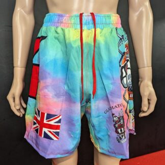 SHORTS TIE DIE DESIGN IDEAL FOR MMA GRAPPLING JIU JISTU WRESTLING AND ALL FULL CONTACT SPORTS AND SPORTS WEAR CASUAL WEAR GYM WEAR FIGHT WEAR WARM WEAR BREATHABLE STRECHABLE TIE WAIST